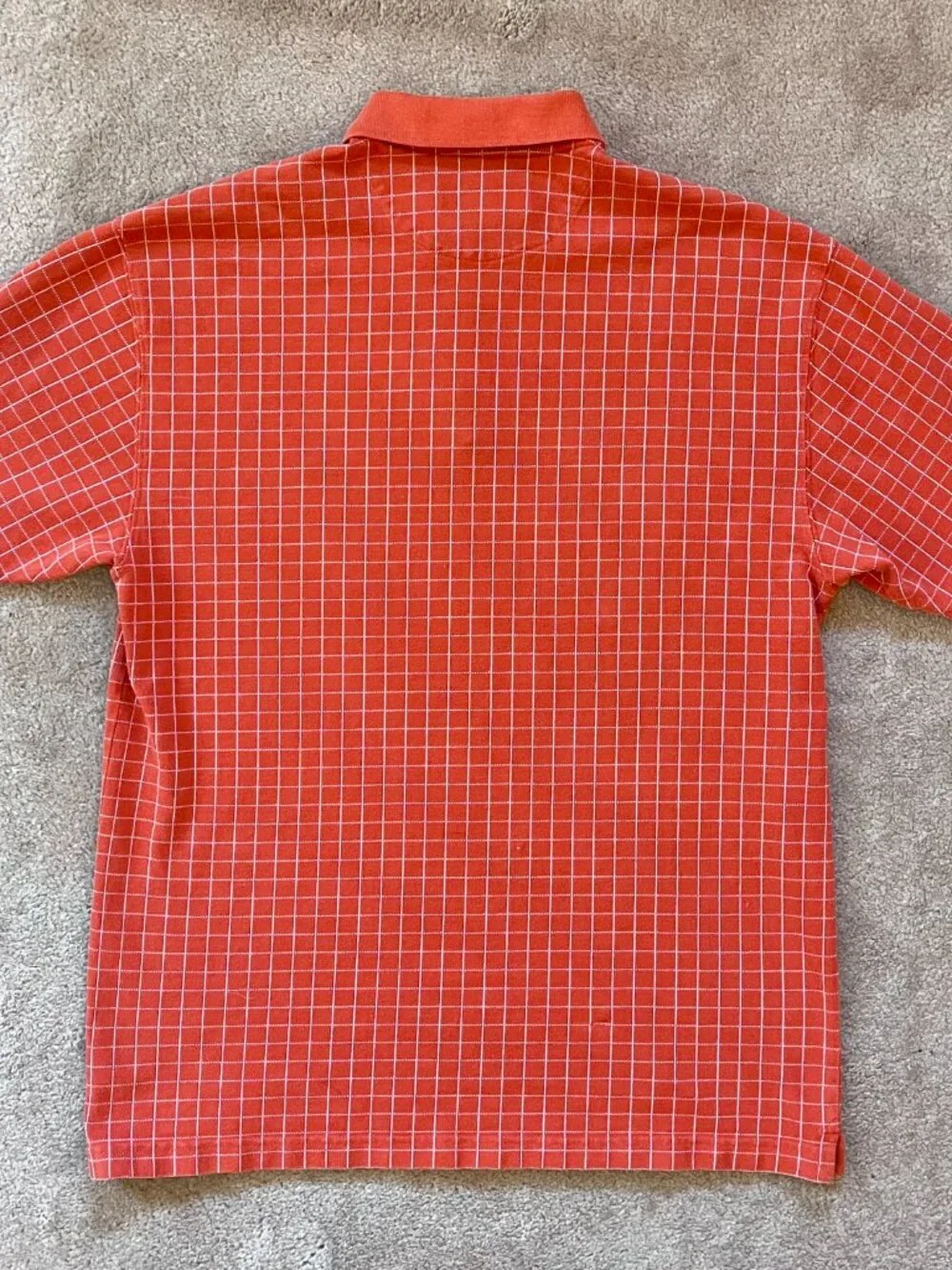 Vintage 90s Chaps Ralph Lauren Golf Shield Polo Shirt Men's M Orange Pattern